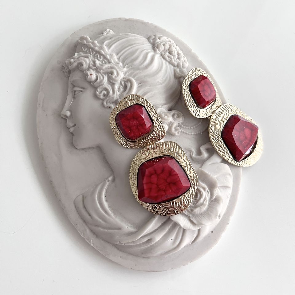 İthal Bordo Küpe