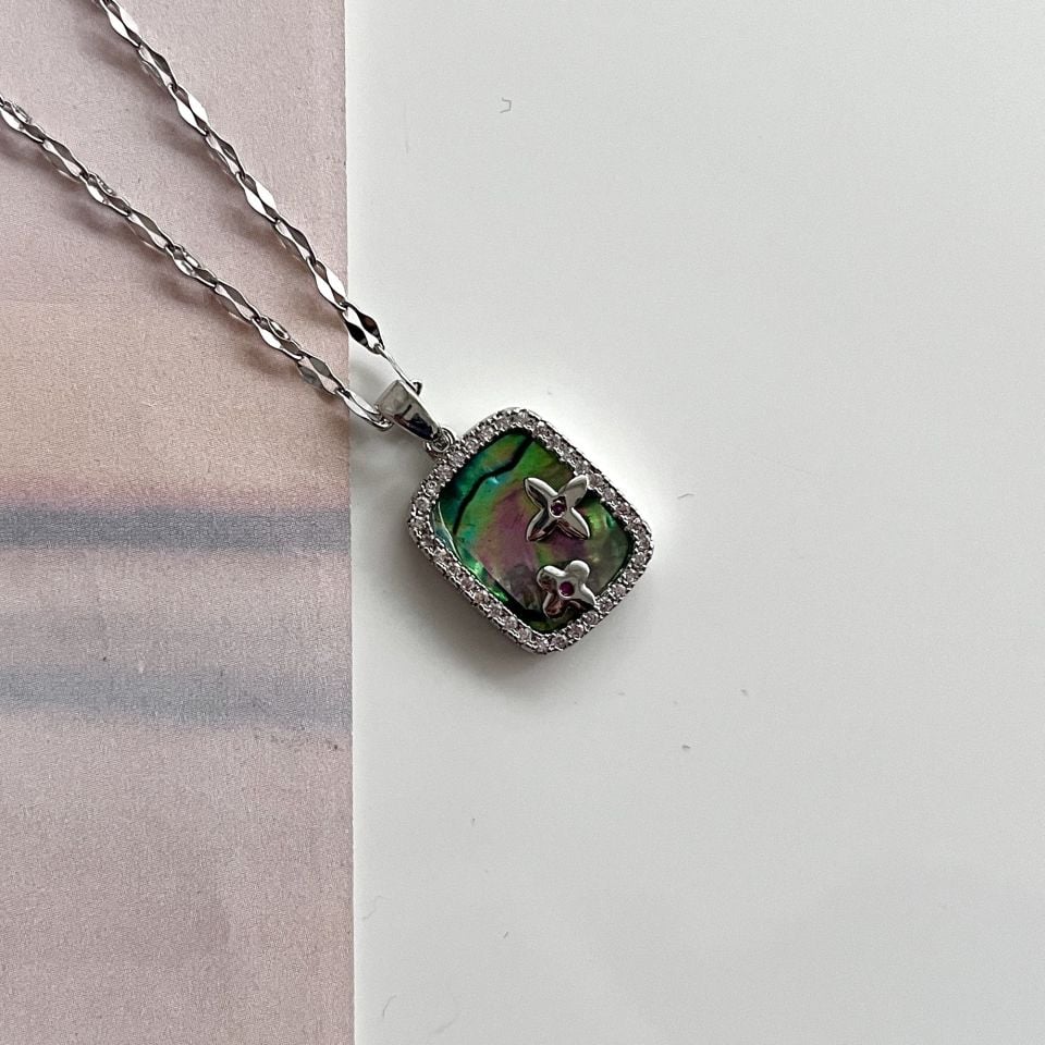Çelik Abalone Kabuk Yıldız Kolye