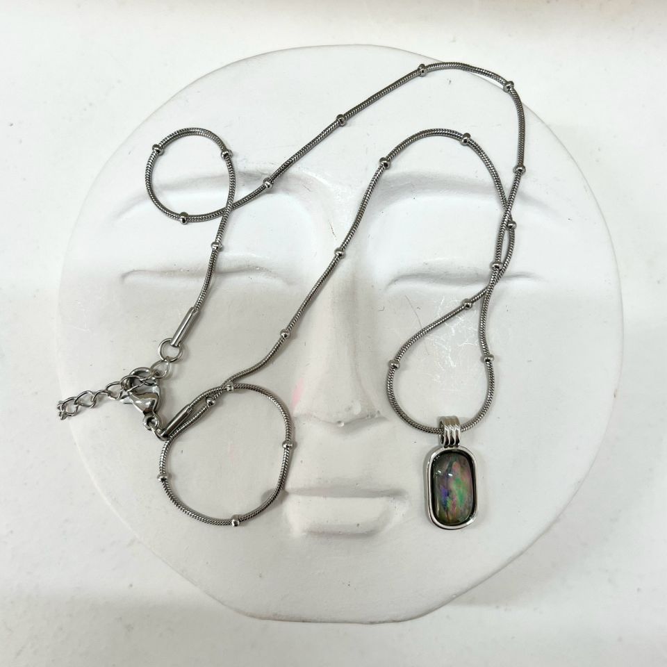Çelik Abalone Kabuk Kolye