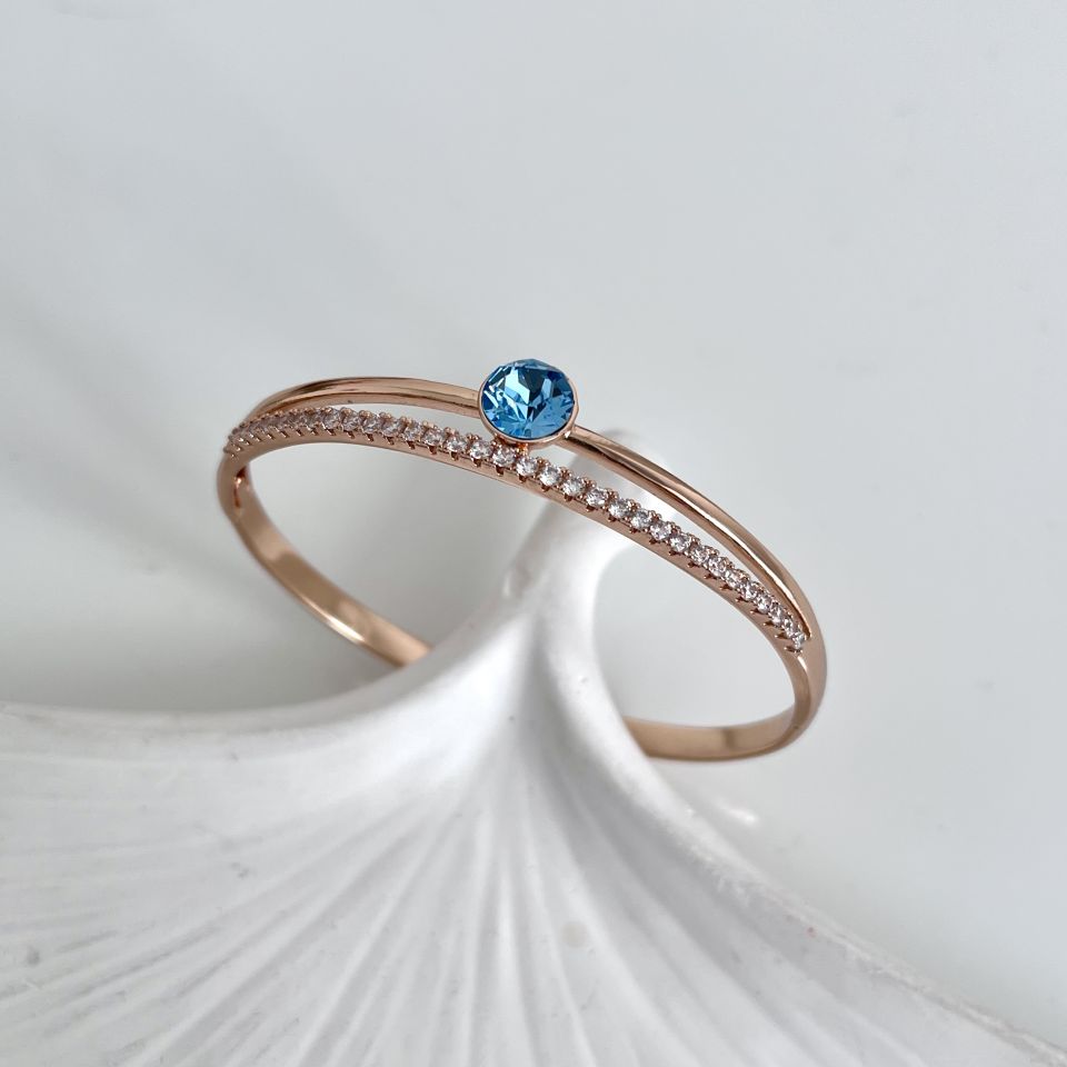 Xuping Mavi Taşlı Vip Kelepçe