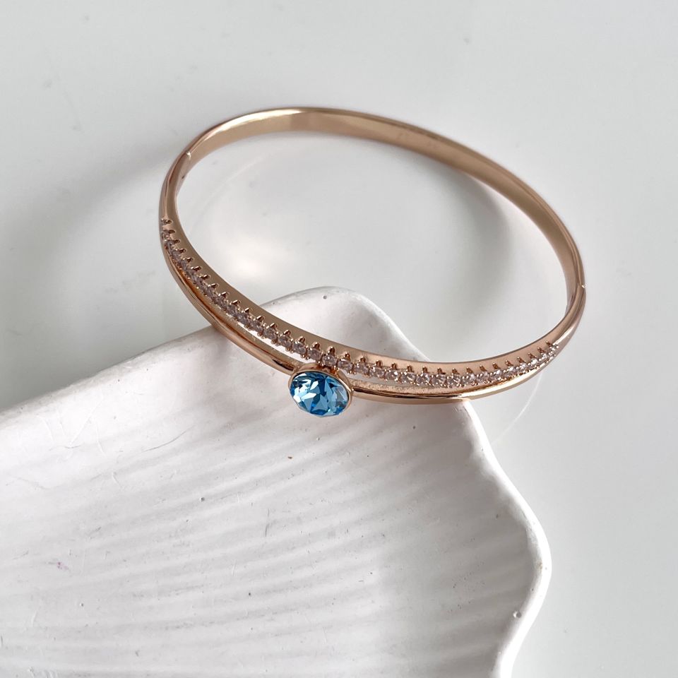 Xuping Mavi Taşlı Vip Kelepçe