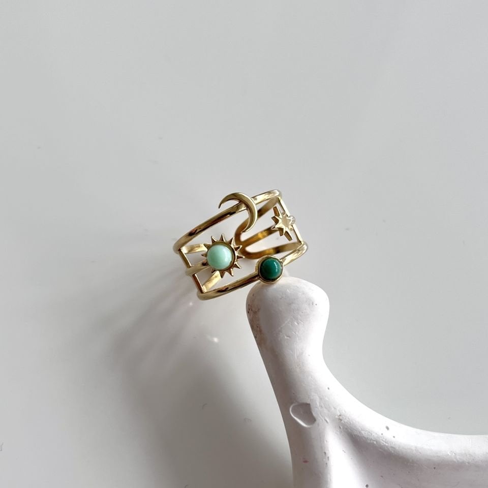 Çelik Taşlı Ay Yüzük