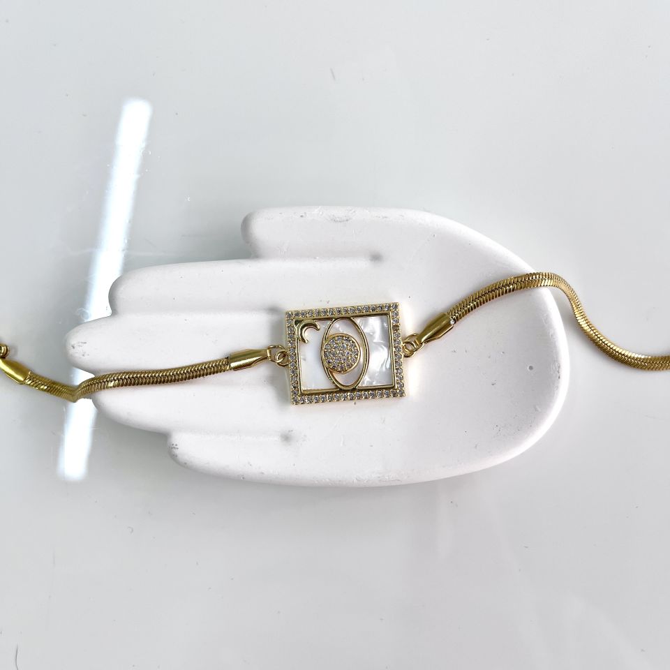 Çelik Sedef Taşı Satürn Bileklik