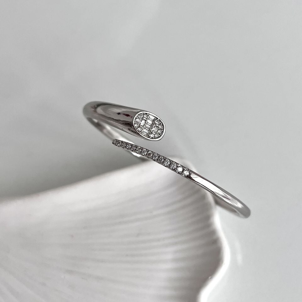 Xuping Zirkon Taş Kelepçe (Silver)