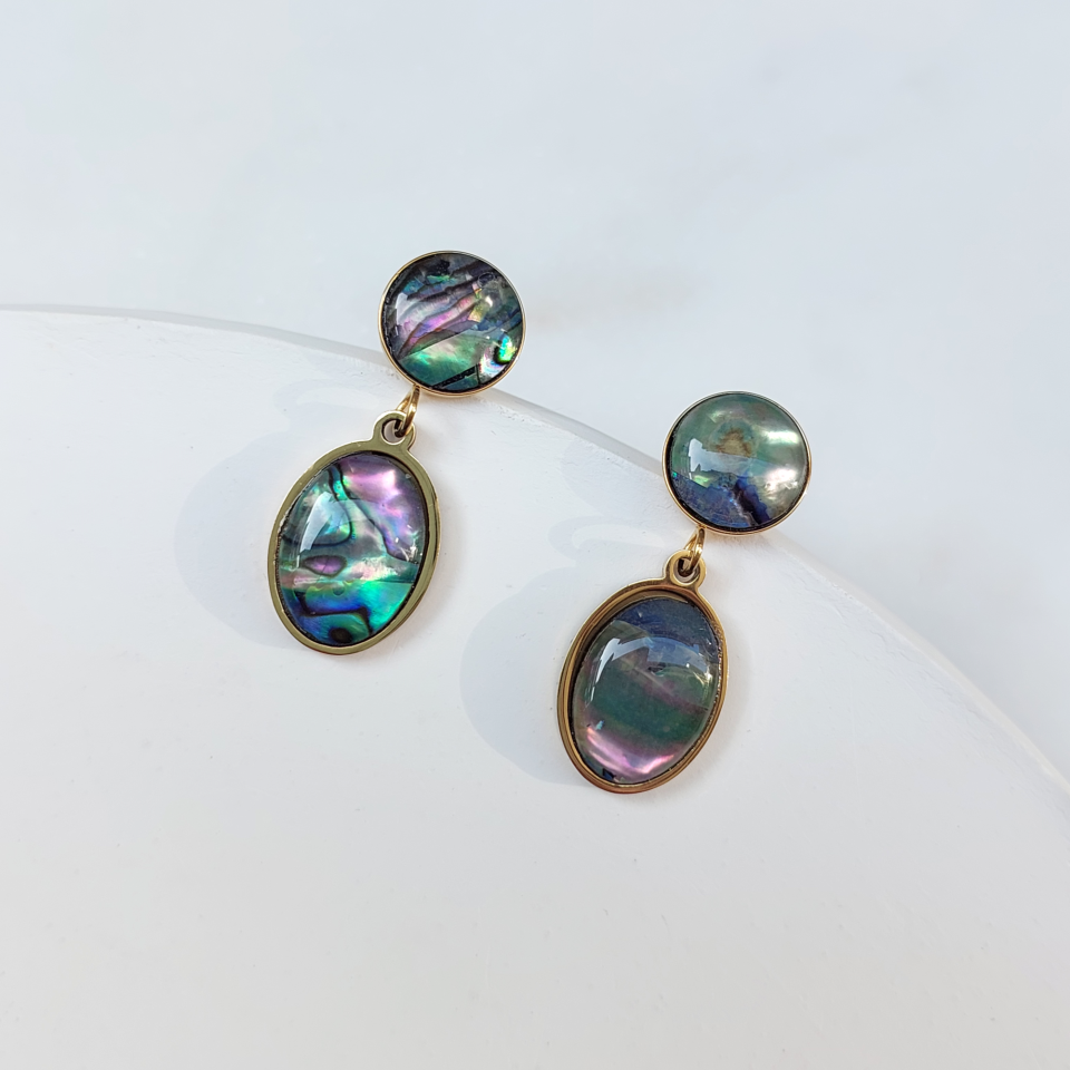 Çelik Abalone Kabuk Küpe