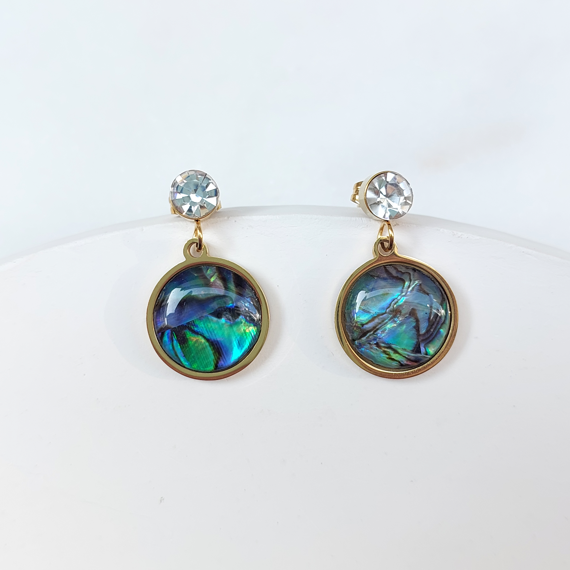 Çelik Abalone Kabuk Küpe