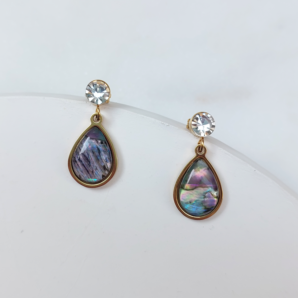 Çelik Abalone Kabuk Küpe