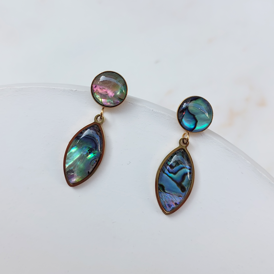 Çelik Abalone Kabuk Küpe