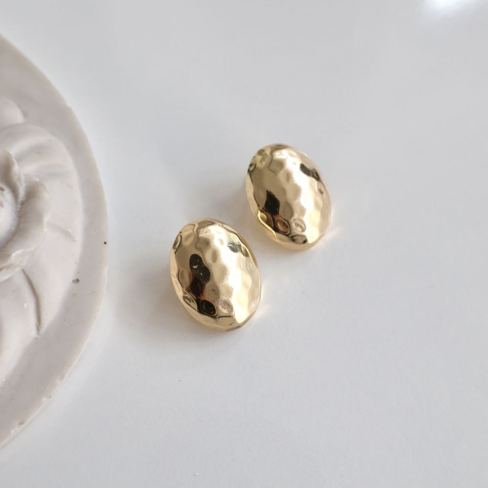 Çelik Oval Küpe