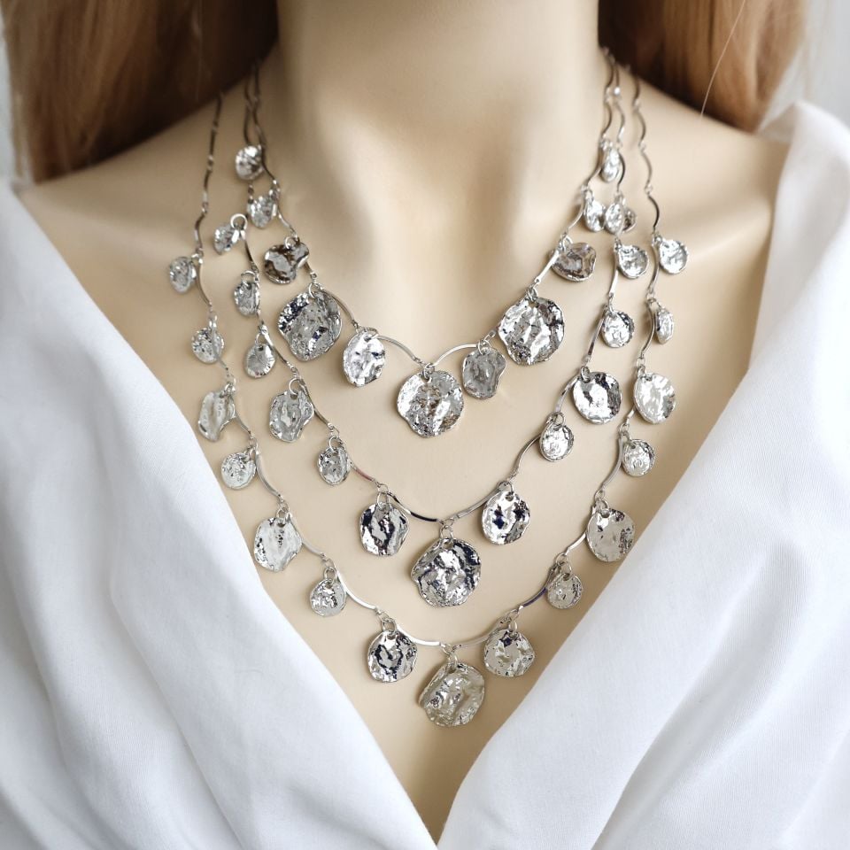 Zara Model Üçlü Pul Kolye
