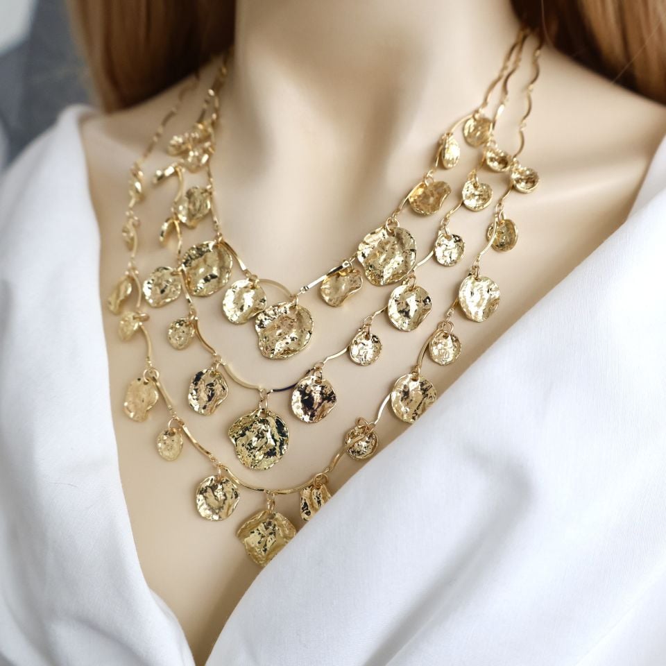 Zara Model Üçlü Pul Kolye