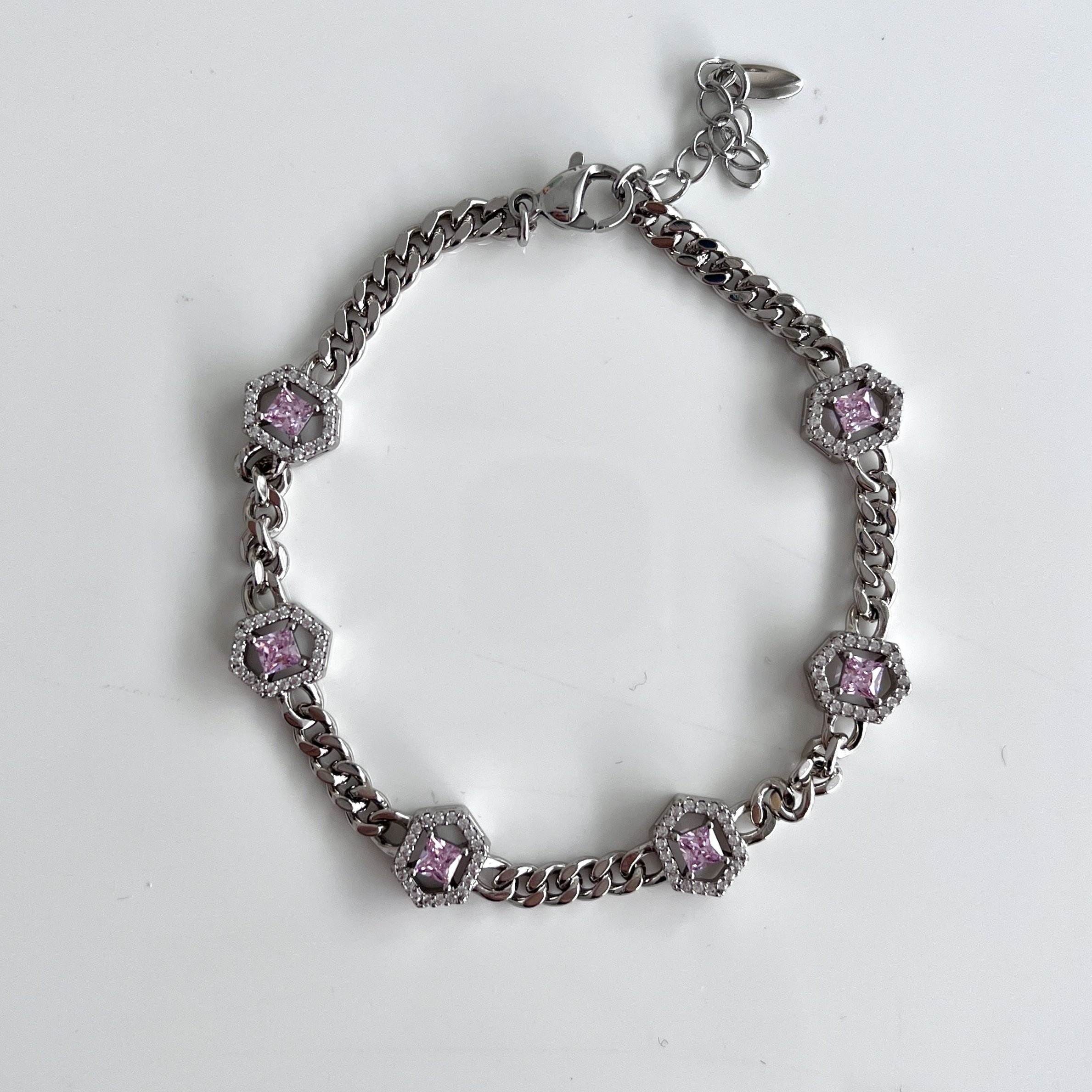 Xuping Zirkon Taşlı Pembe Bileklik