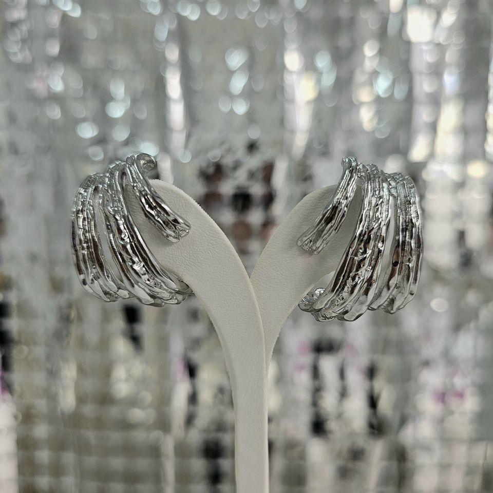 Çoklu Plaka Küpe Silver