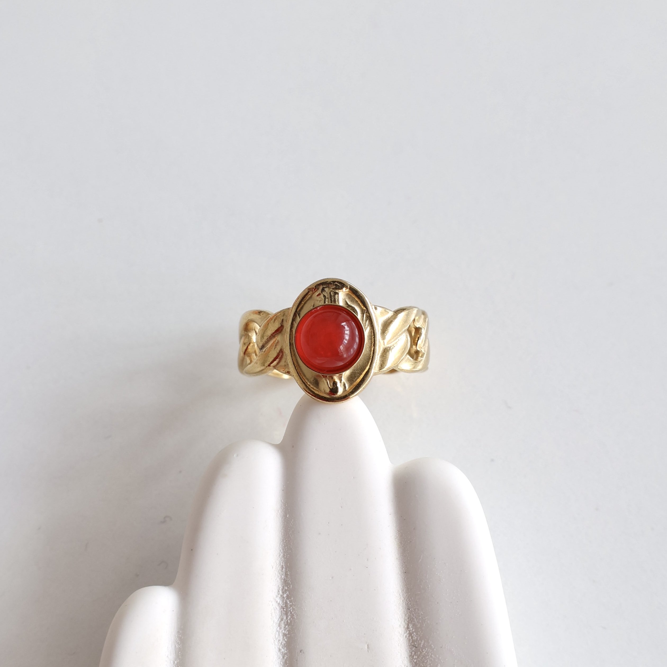 Çelik Taşlı Yüzük