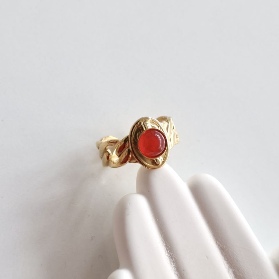 Çelik Taşlı Yüzük