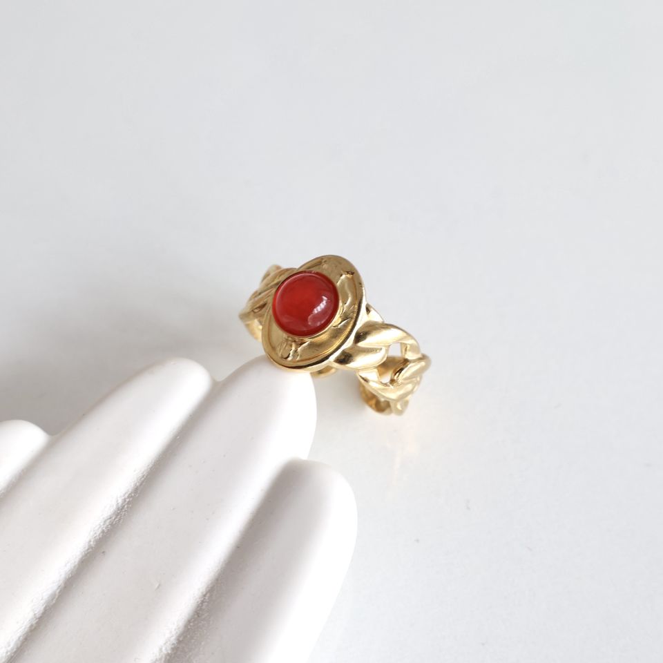 Çelik Taşlı Yüzük