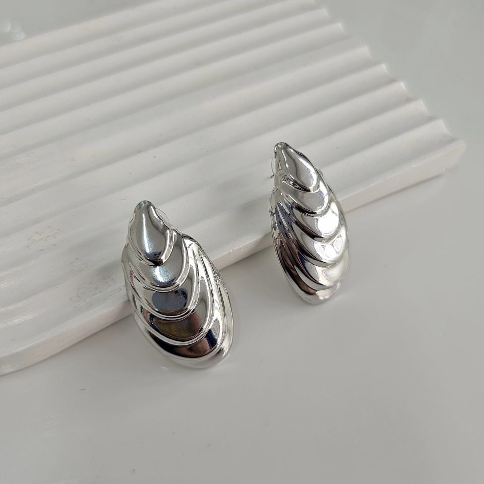 Plaka Kabuk Küpe Silver