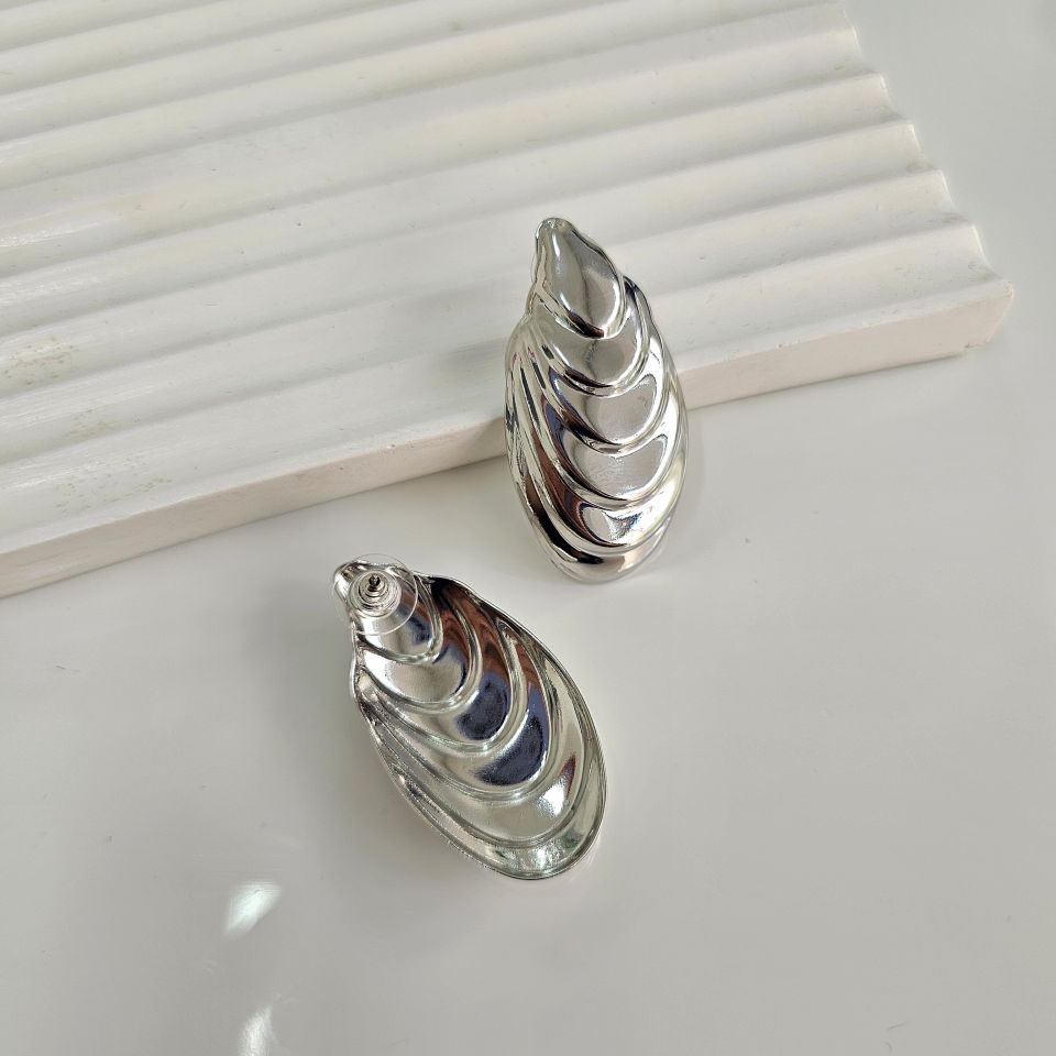 Plaka Kabuk Küpe Silver
