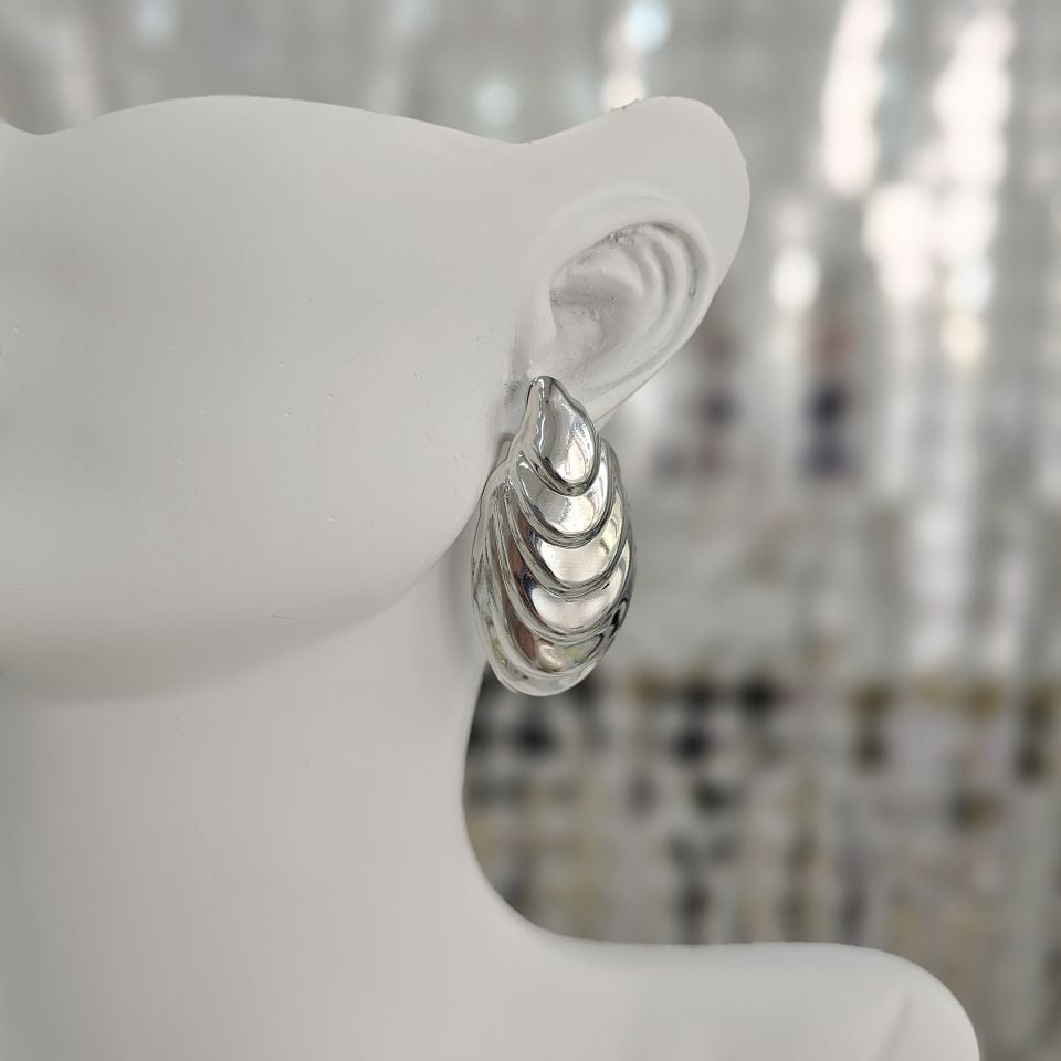 Plaka Kabuk Küpe Silver