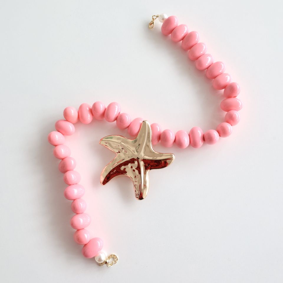 Pembe Deniz Yıldızı Kolye