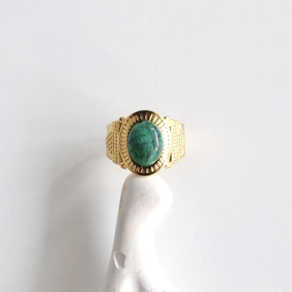 Çelik Taşlı Vintage Yüzük