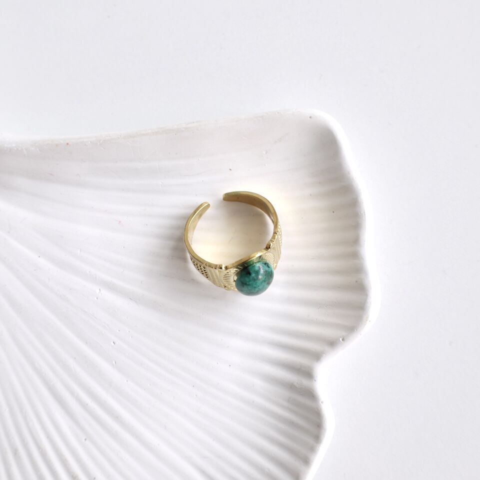 Çelik Taşlı Vintage Yüzük