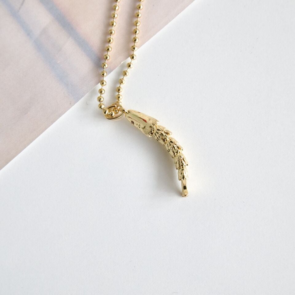 Çelik Balık Desenli Kolye