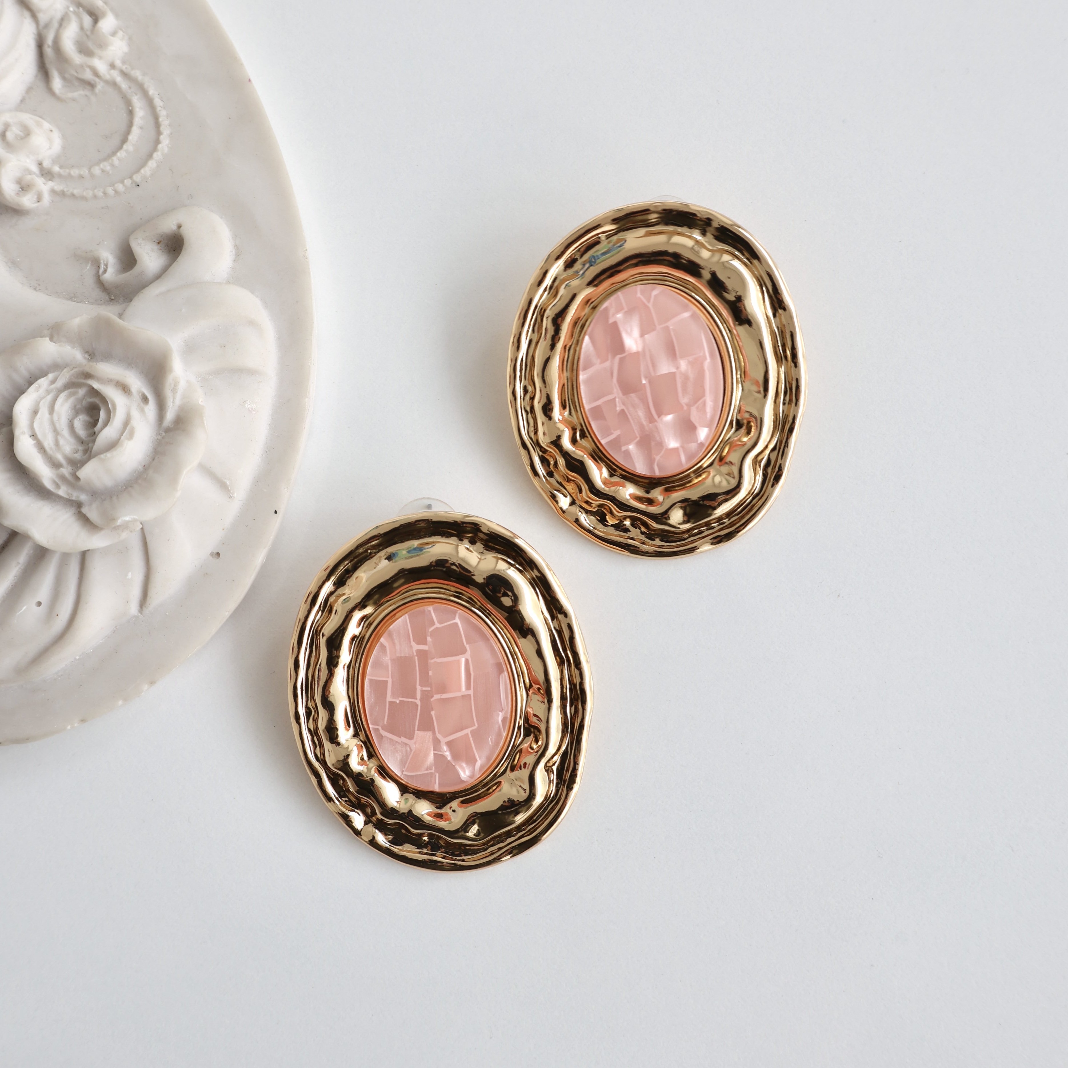 Vintage Pembe Küpe