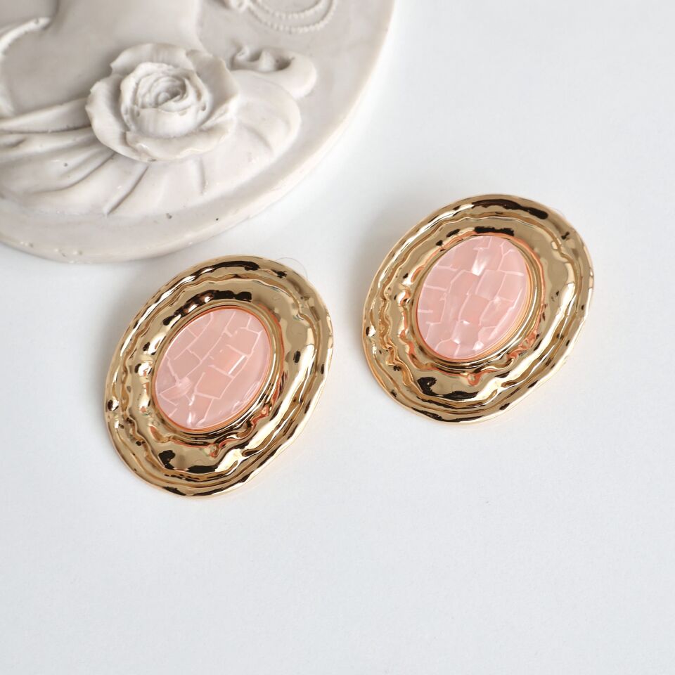 Vintage Pembe Küpe