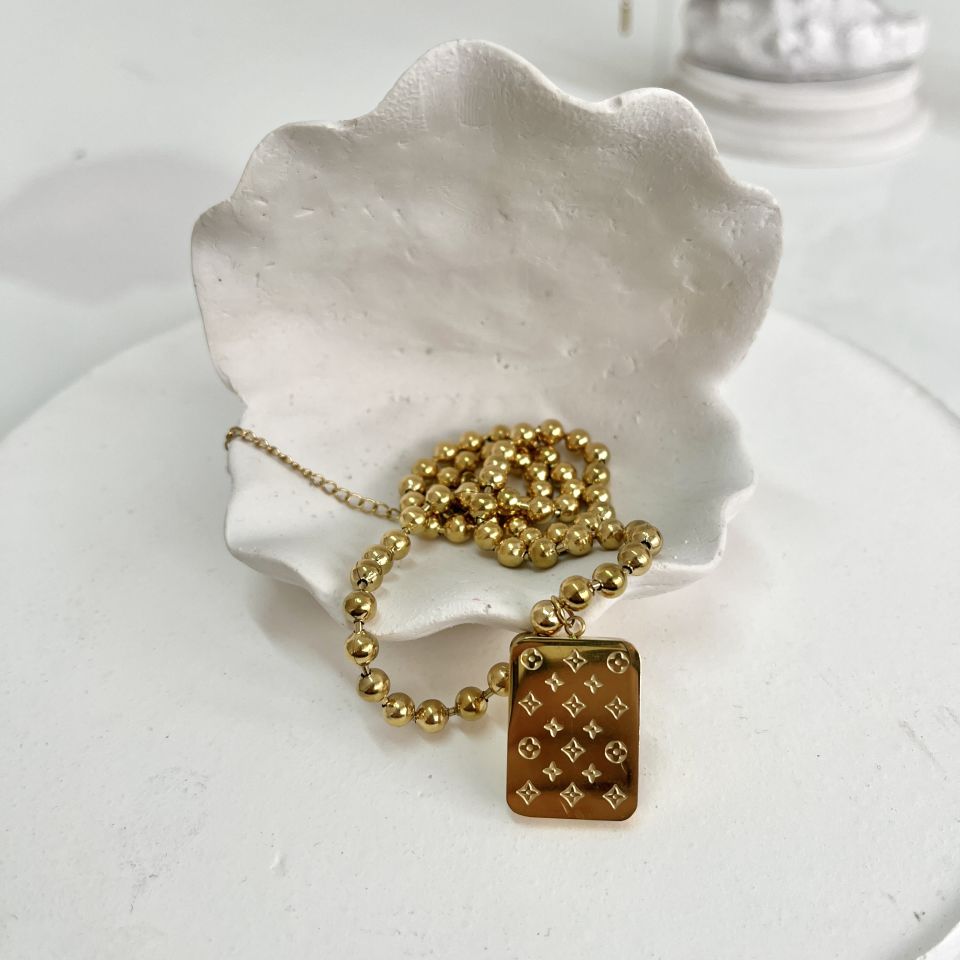 Çelik Çift Taraflı Kolye