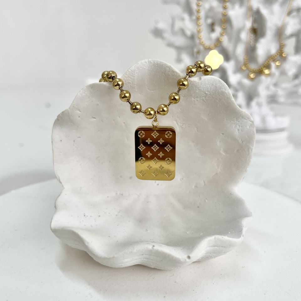 Çelik Çift Taraflı Kolye