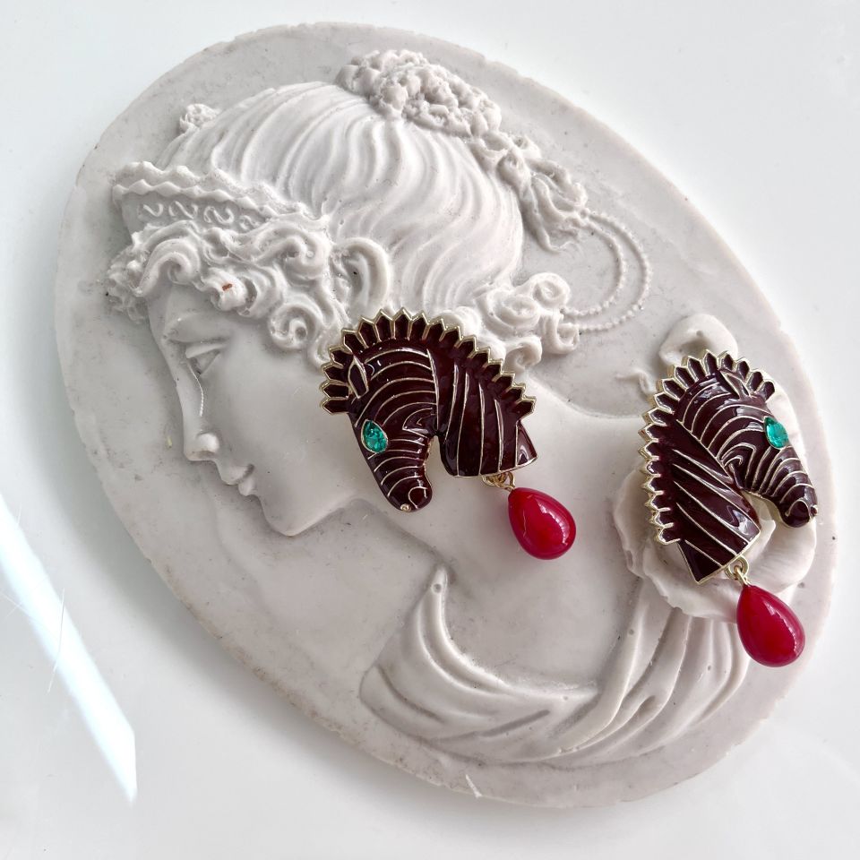 İnci Detay Zebra Küpe