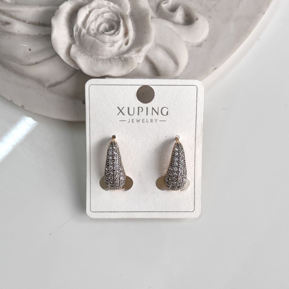 Xuping Zirkon Taşlı Damla Küpe