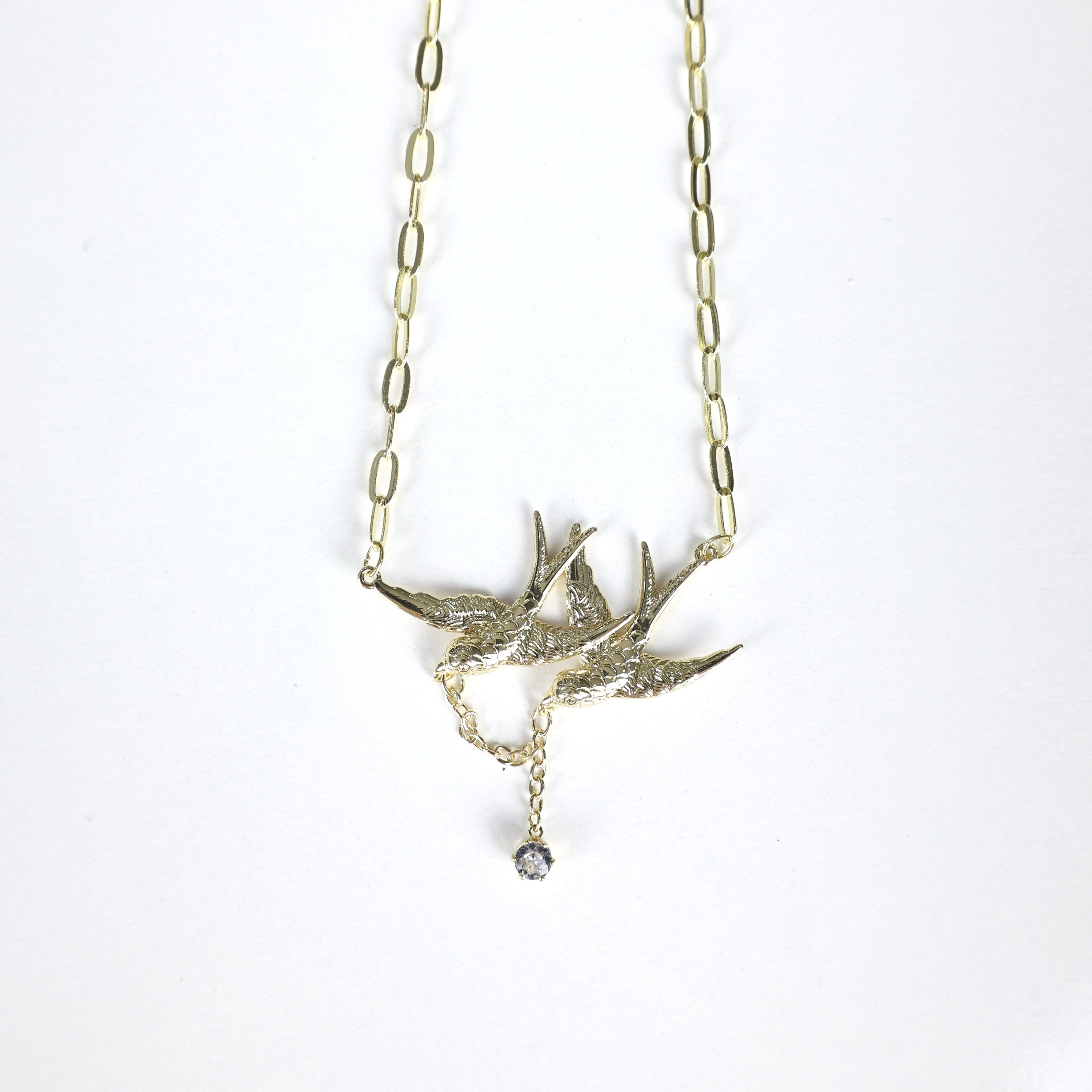 Taş Detay Kuş Kolye