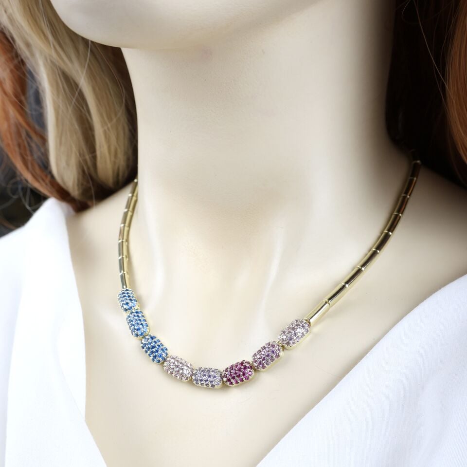 Renkli Taşlı Kolye