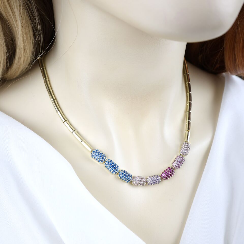 Renkli Taşlı Kolye