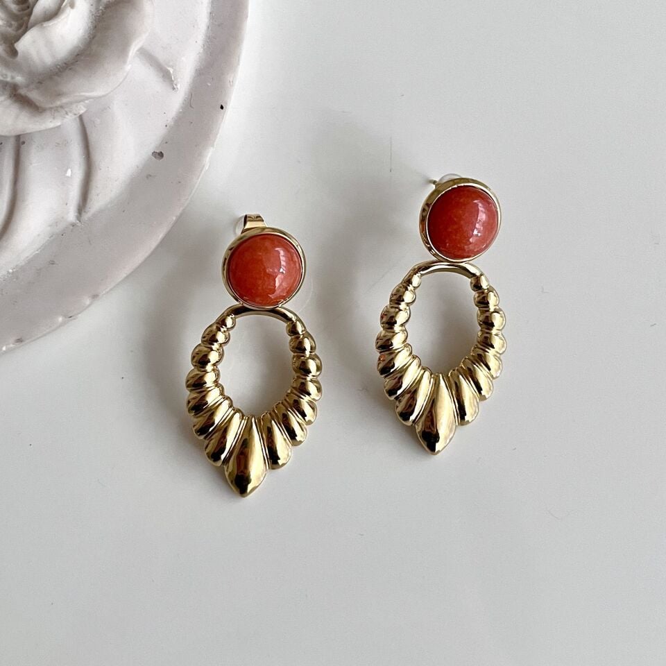 Çelik Turuncu Küpe