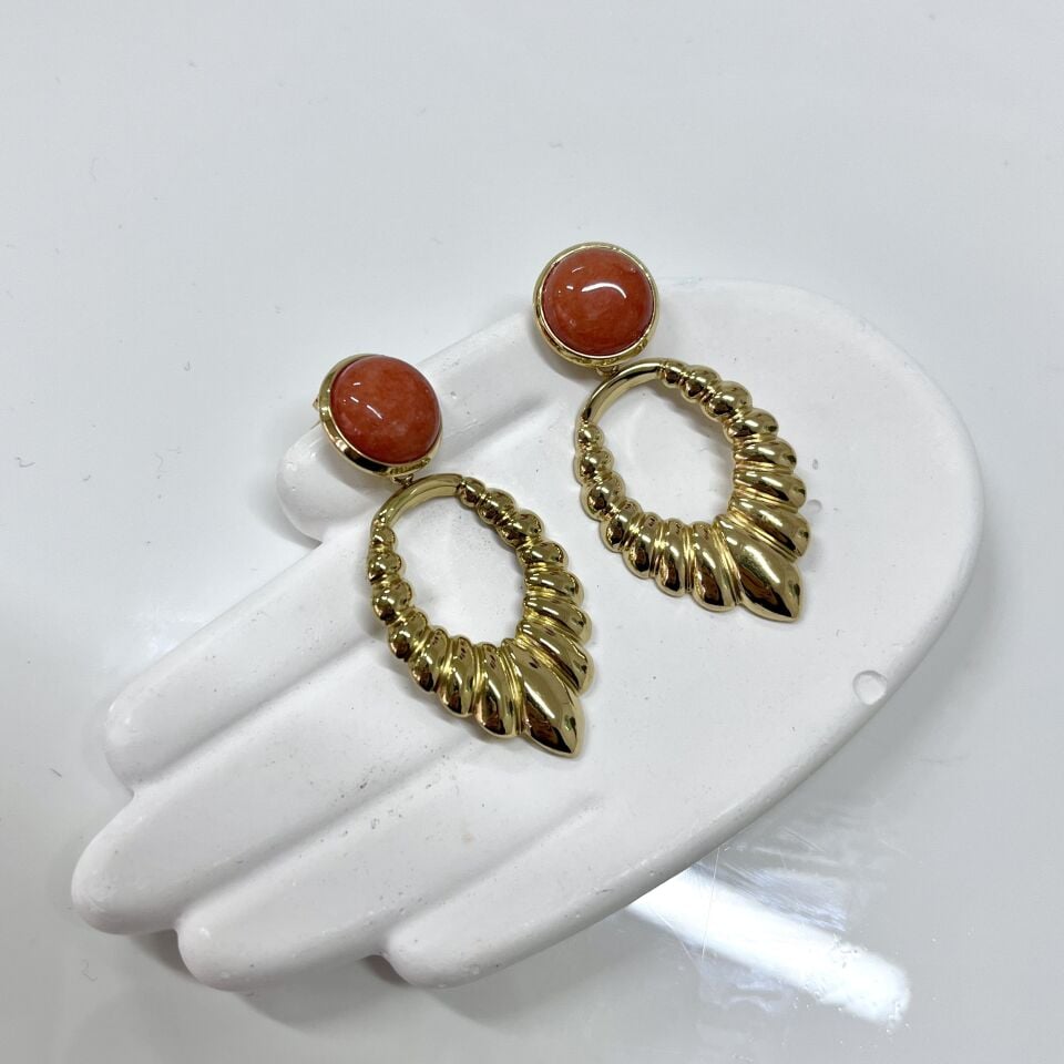 Çelik Turuncu Küpe