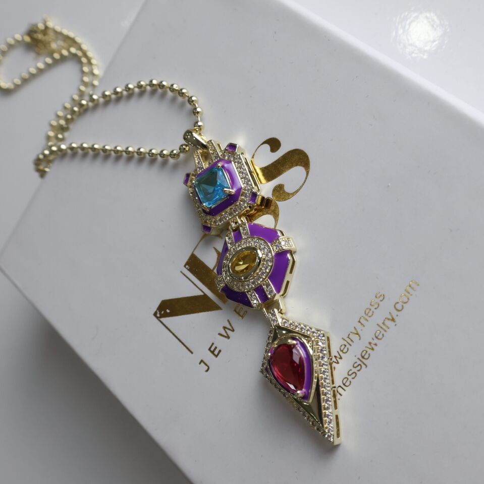Vip Taşlı Mor Kolye