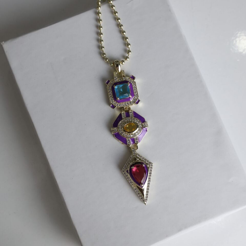 Vip Taşlı Mor Kolye