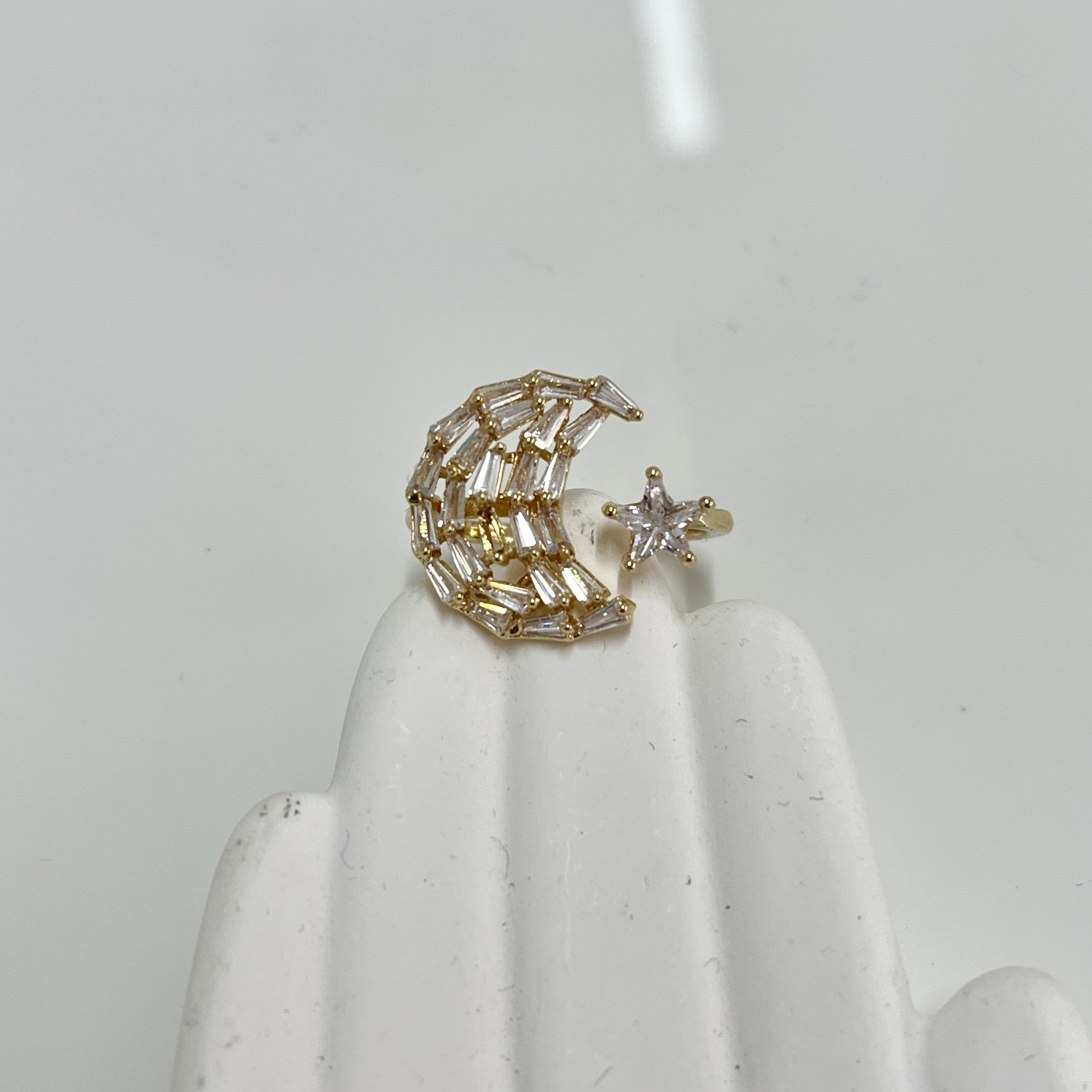 Çelik Baget Taş Ay & Yıldız Yüzük