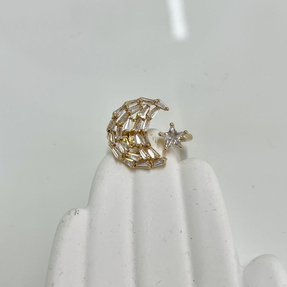 Çelik Baget Taş Ay & Yıldız Yüzük