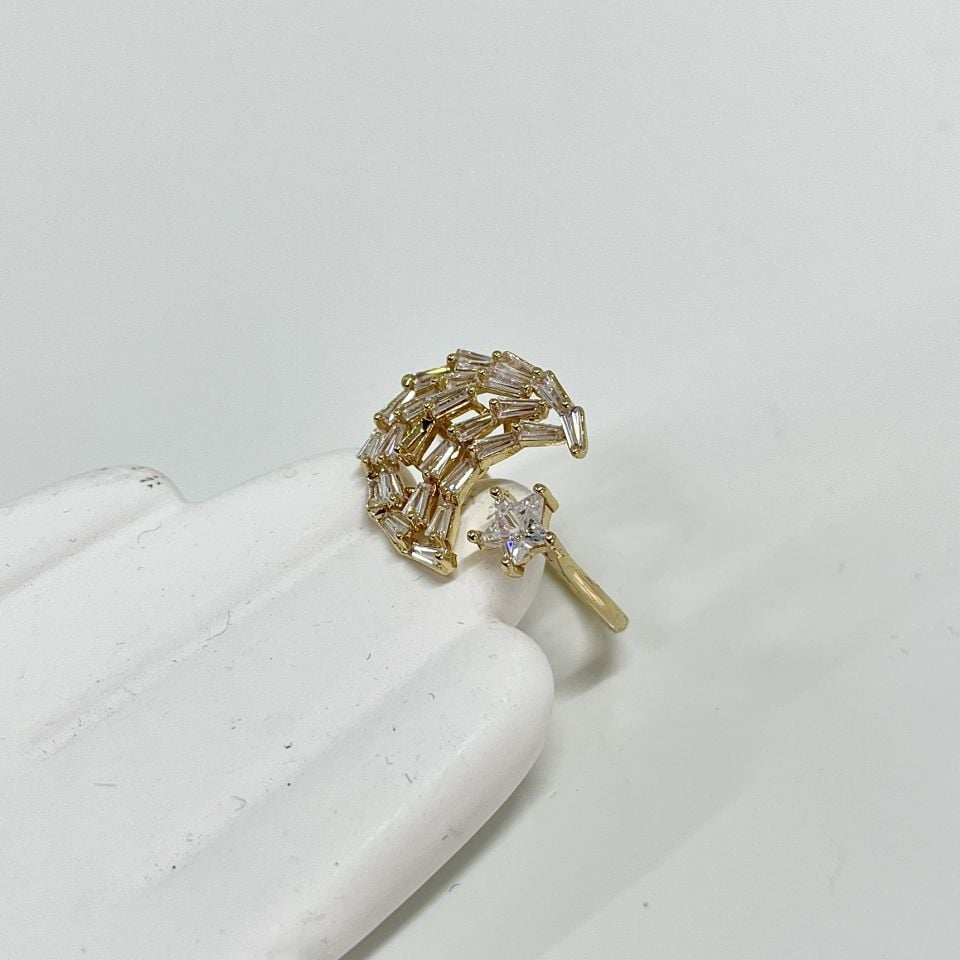 Çelik Baget Taş Ay & Yıldız Yüzük