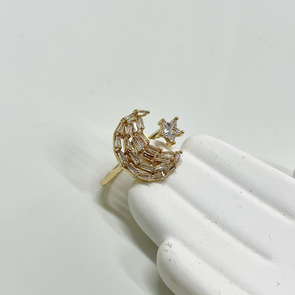 Çelik Baget Taş Ay & Yıldız Yüzük