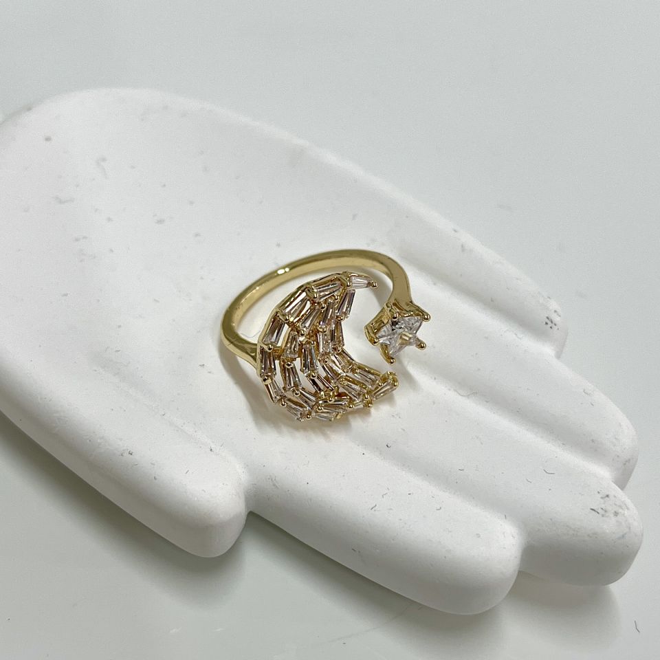 Çelik Baget Taş Ay & Yıldız Yüzük