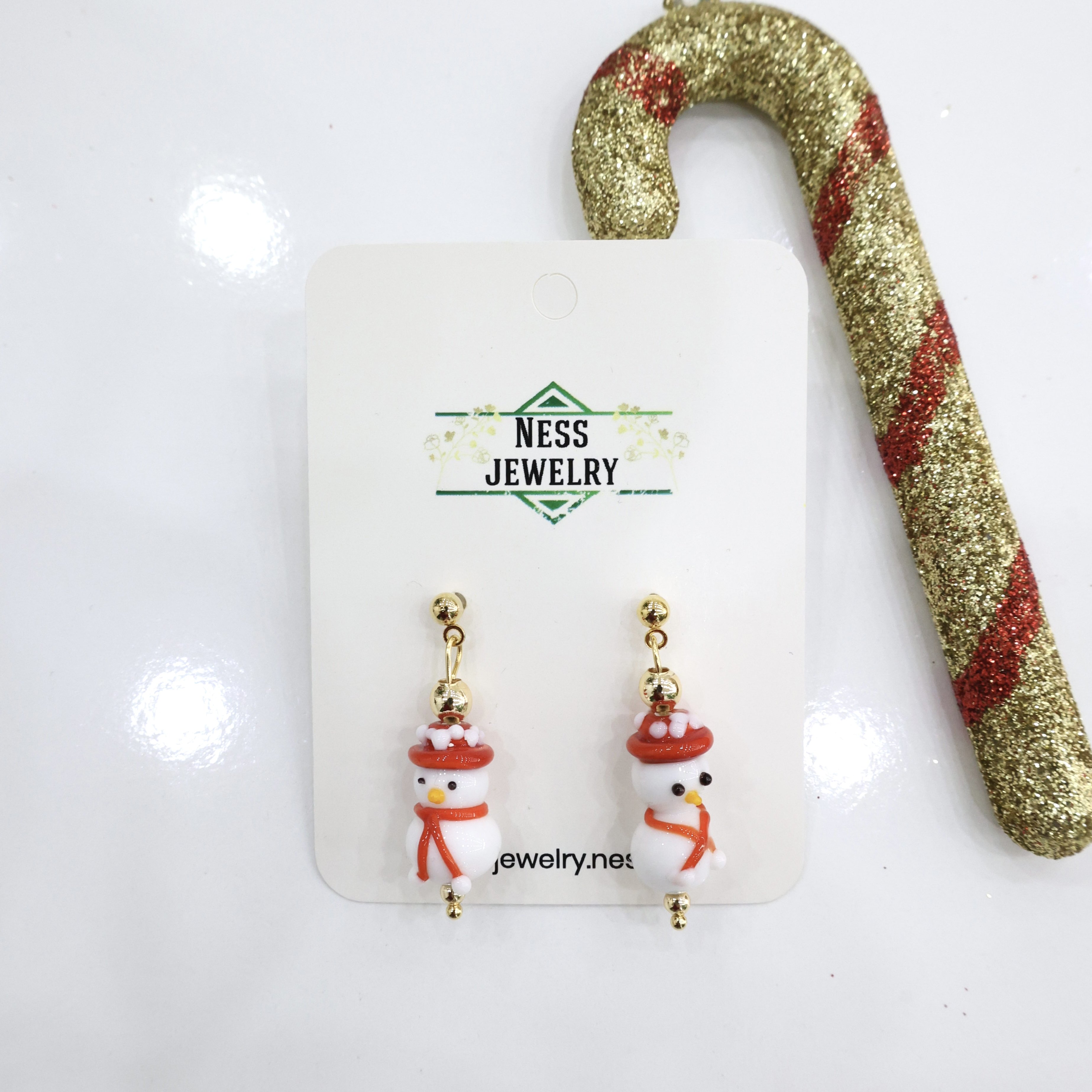 Yılbaşı Temalı Murano Küpe