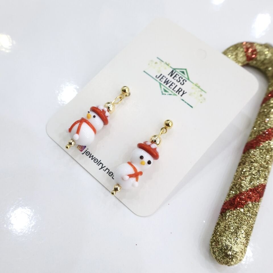 Yılbaşı Temalı Murano Küpe