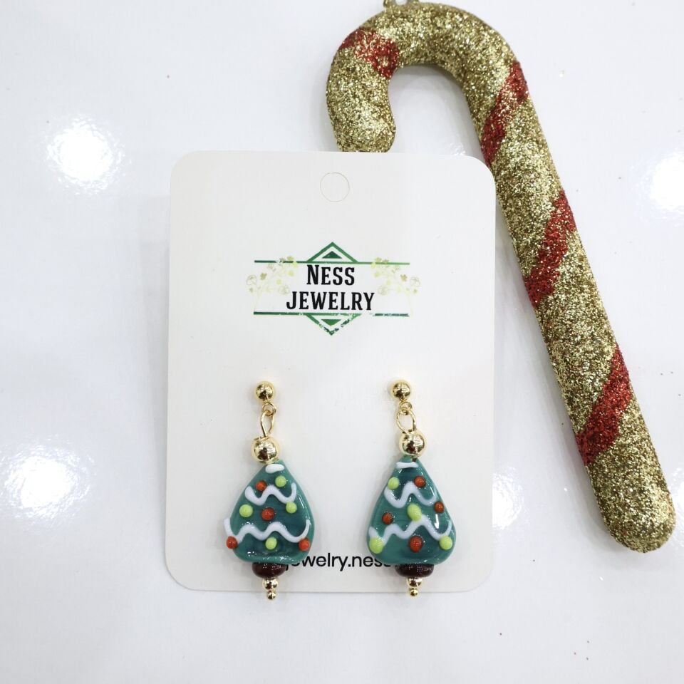 Yılbaşı Temalı Murano Küpe