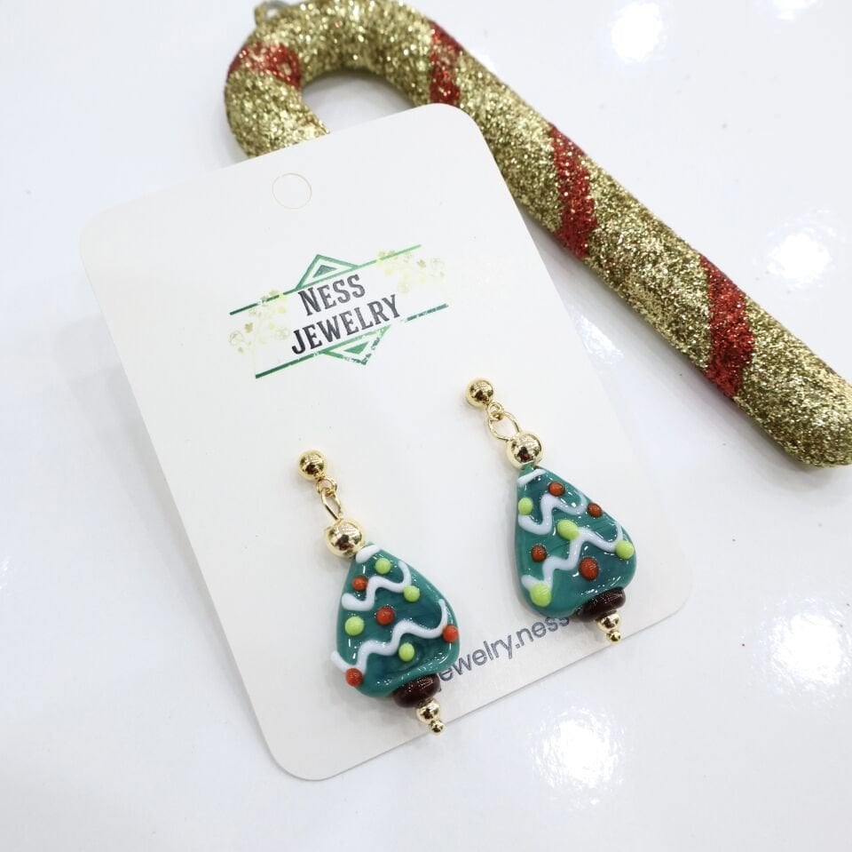 Yılbaşı Temalı Murano Küpe