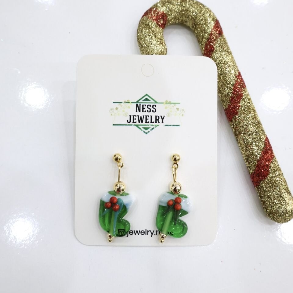 Yılbaşı Temalı Murano Küpe